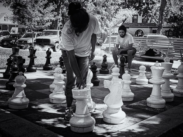at the public library...chess